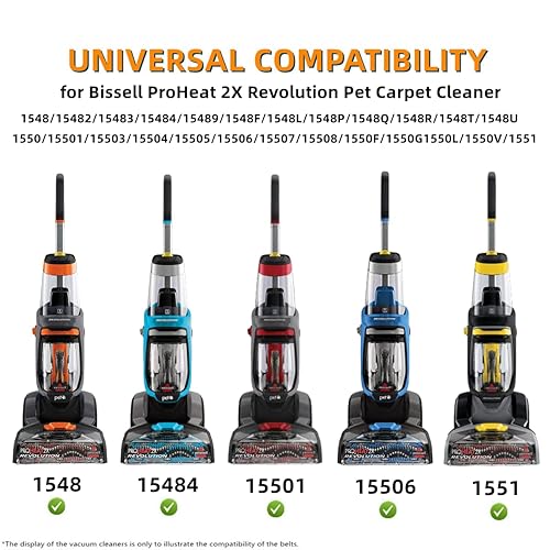Replacement Belt Set for Bissell ProHeat 2X Revolution Pet Carpet