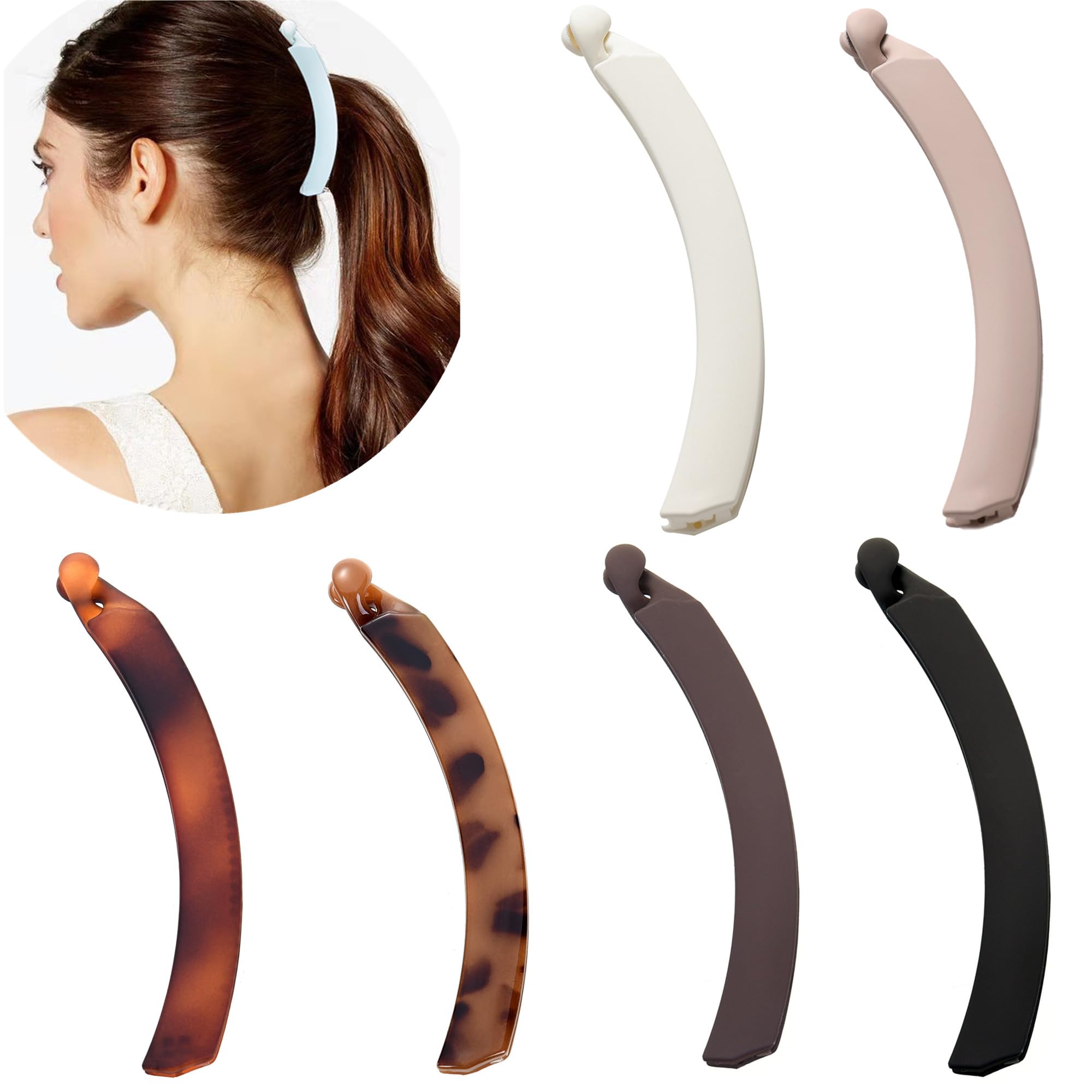 6 Pieces Large Banana Hair Clips for Women Ponytail Holder Banana Clips for Fine Thick Hair