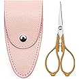 GAIFONGRE Mini Scissors Embroidery Scissors Sewing Crafting Scissors Vintage European Style Scissors Stainless Steel for Art Work DIY Tools, Small, Gold