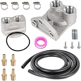 RUIANOMG Remote Oil Filter Kit, 3/4-16 in Thread Housing and Thread Adapter | 10 FT Hose, Fittings and Hardware