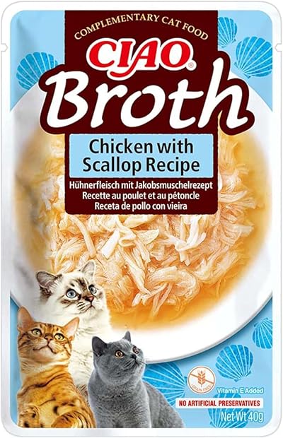 INABA Ciao Broth Wet Cat Food Chicken with Scallop 40g 1 Pack
