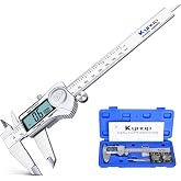 Kynup Digital Caliper, Caliper Measuring Tool, Stainless Steel Micrometer | 6 Inch Dial Vernier Caliper Tool, Inch/Metric/Fraction Conversion, Auto-Off &amp; IP54 Splash Proof for DIY &amp; Industrial Use