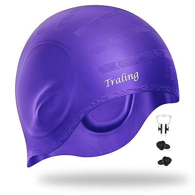 Waterproof Silicone Swimming Cap with Anti-Tear Ear Botswana Ubuy