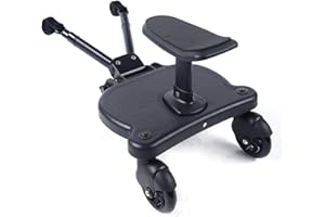 ASBERY 2 in 1 Universal Stroller Board, Buggy Board with Detachable Seat Standing Board, troller attachment for toddler, sit 