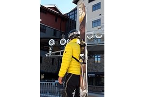 Mountain Goat Ski Tote Ski Carrier Backpack Sling for Hands Free Ski Hiking Backcountry Lightweight Ski Backpack Compact Shoulder Strap for Carrying Skis and Poles Easily Transport Gear Adjustable for Adults and Kids