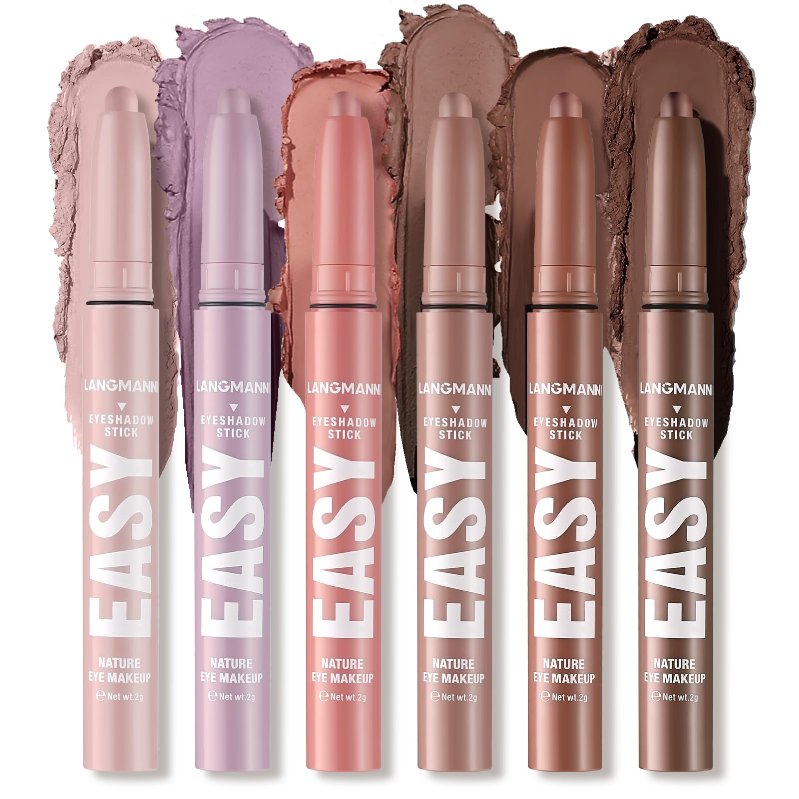 XINYUNXIN 6PCS Eyeshadow Stick, Multi-Coloured Eyeshadow Pencil Set, Waterproof Creamy Long-Lasting Eye Makeup Kit, Natural & Shimmer Shades Contour Stick, Perfect Gifts For Women (A)