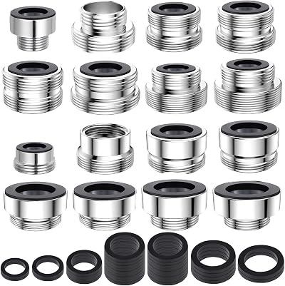 CNYMANY 16pc M22 Faucet Adapter Kit Male Female Diverter Hose Connection