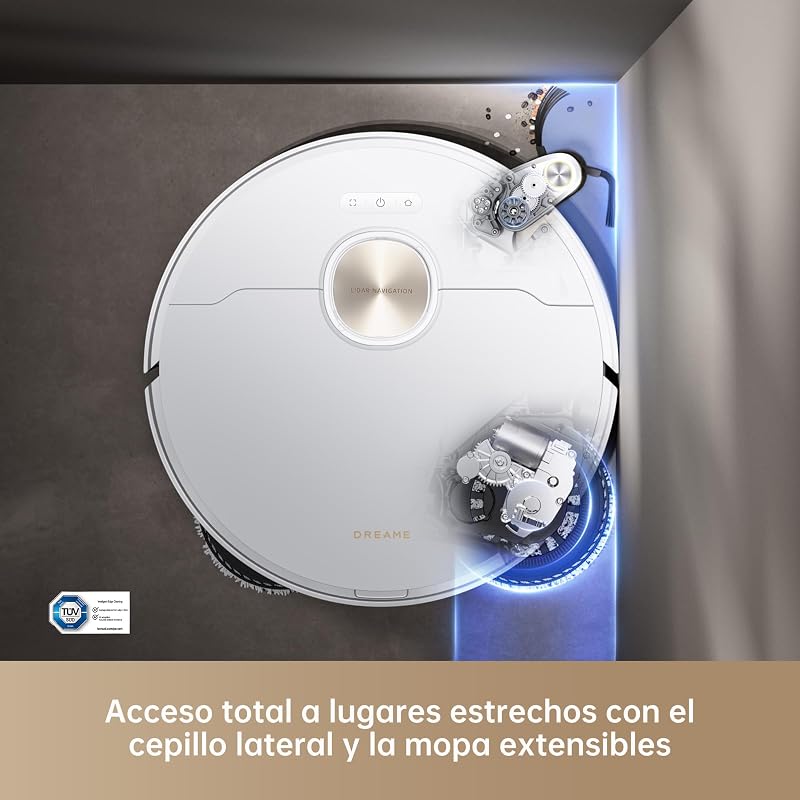 X40 Ultra Complete Robot Aspirador y Fregasuelos, Succión de 12.000 Pa, con Mopa Extraíble y Elevable, 70℃ Fregona Autolimpiable, Cepillo Lateral Extensible y Elevable, Detección Suciedad