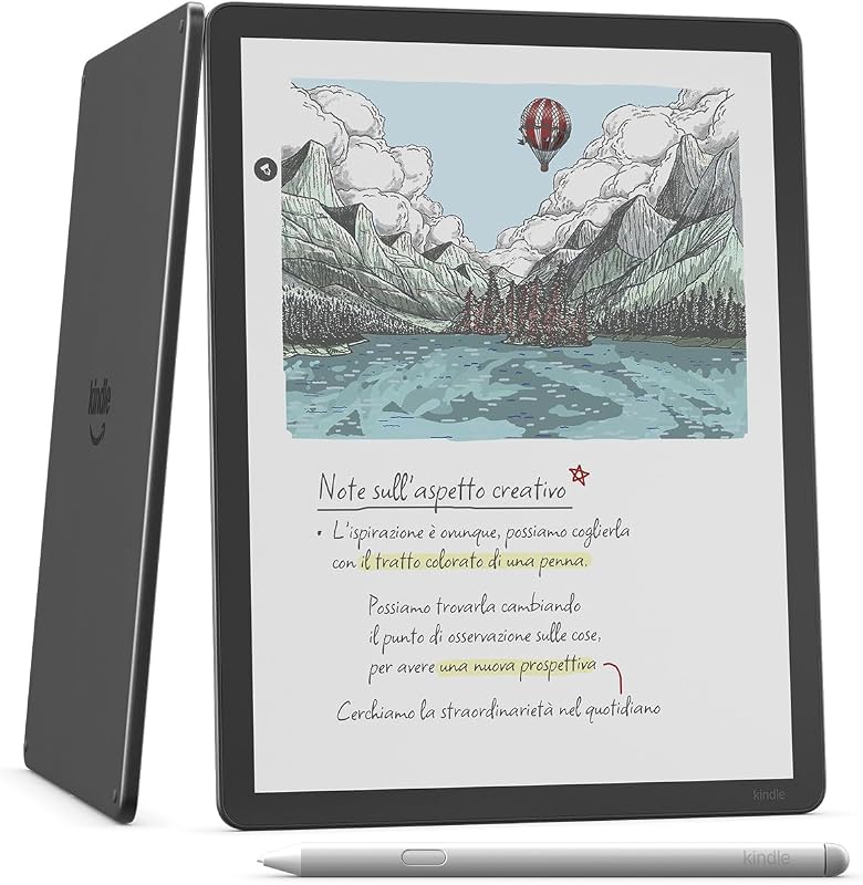 Kindle Scribe Colorsoft 32 GB (ultimo modello) — Schermo a colori da 11’’, effetto carta, luce frontale — Sottile, leggero, potente — Scrivi nel taccuino, nei documenti e nei libri - Grafite