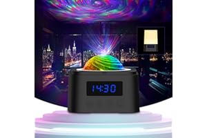 MRSCOZ Star Projector, Galaxy Projector for Bedroom, Wireless Speaker and Clock Time Projector, Night Light Projector for Adults Gaming Room, Home Theater, Party，Ceiling, Room Decor (Black)