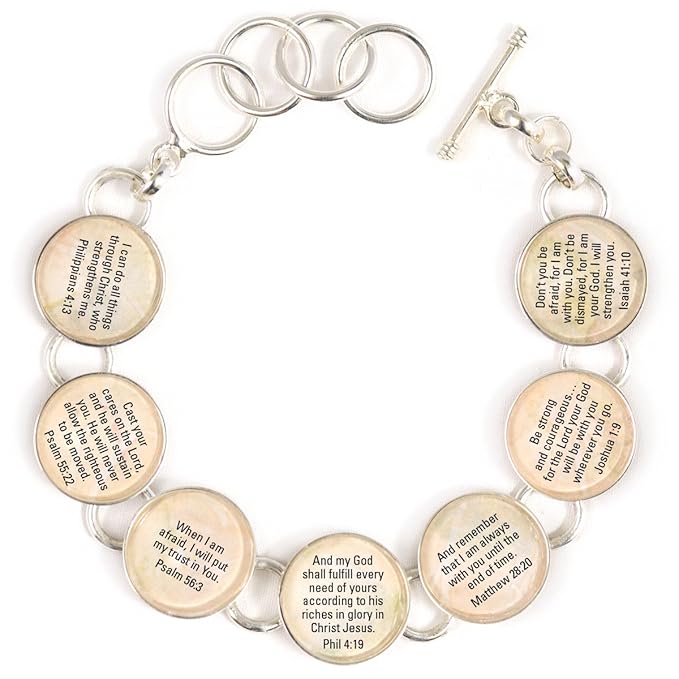 Buy Encouragement Scriptures SilverPlated Bible Verse Charm Bracelet