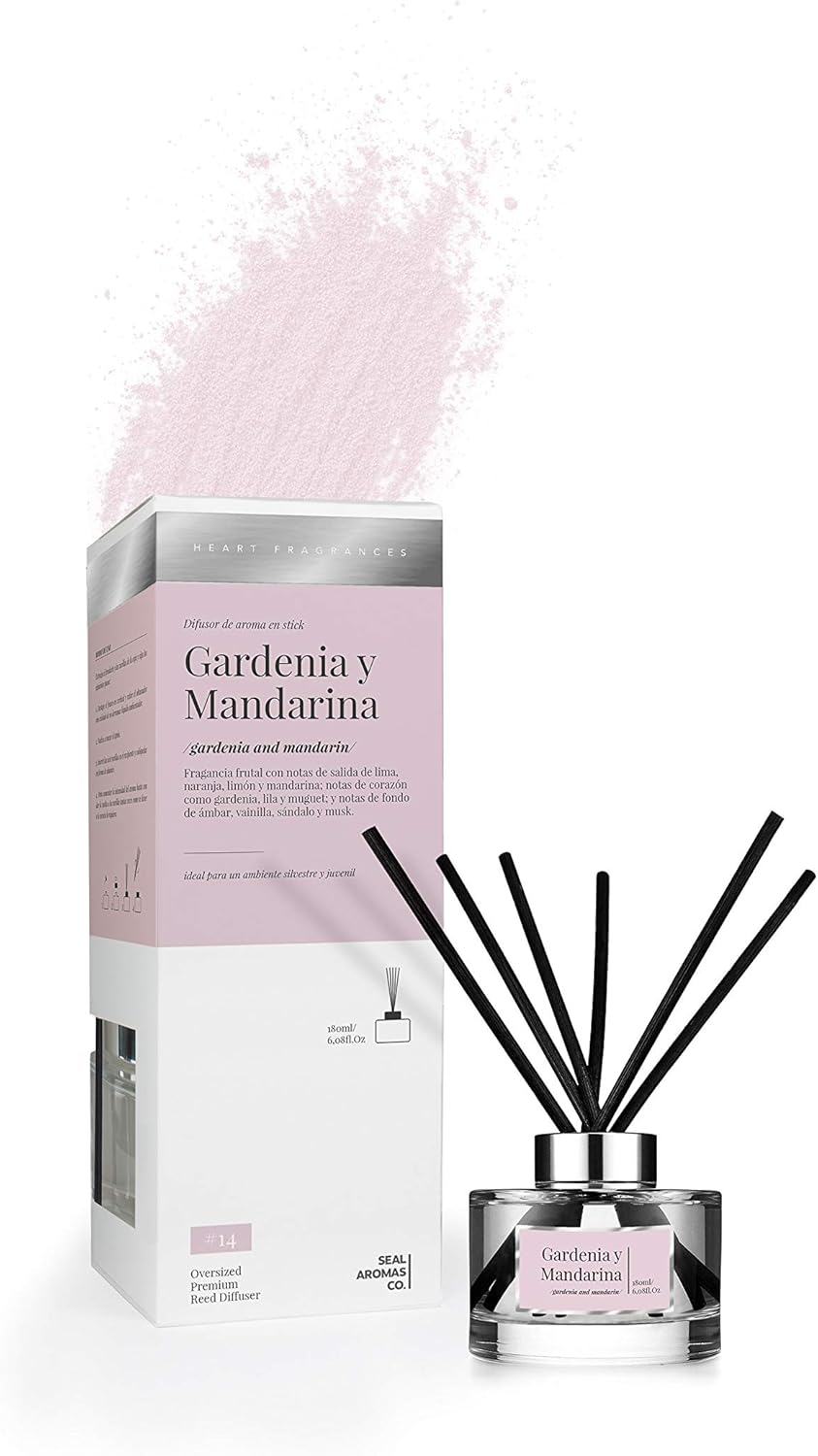 Seal Aromas Mikado Oversized Gardenia et Mandarine Diffuseur d'arôme en