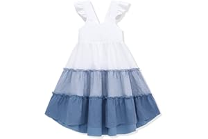 Hipea Toddler Baby Girls' Dresses Outfits Sleeveless Backless Colour Block Dress Kids Casual Beach Dresses