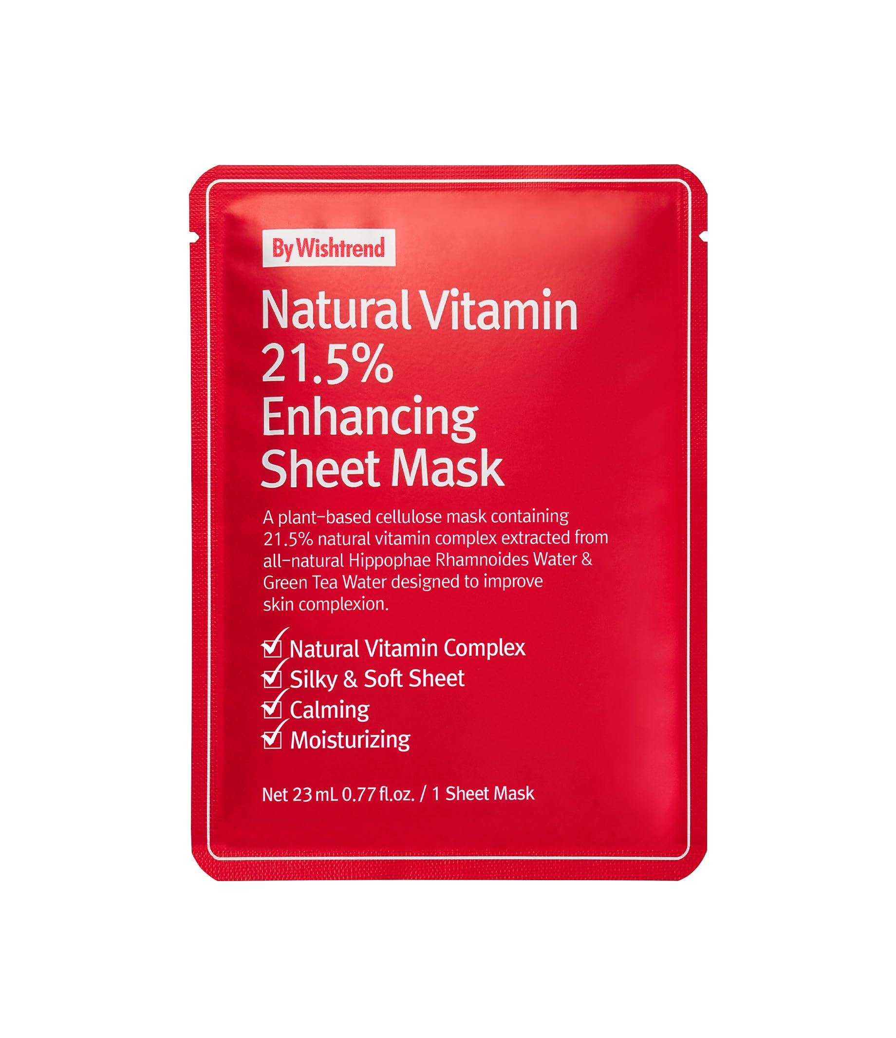BY WISHTREND C21.5 Masque Tissu Anti-âge Natural Vitamin C Enhancing Sheet Mask 23g