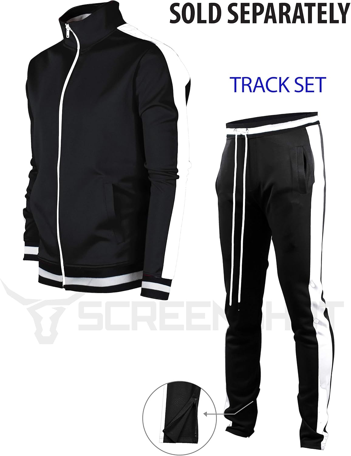Screenshotbrand Mens Hip Hop Premium Slim Fit Track Pants - Athletic Jogger Bottom with Side Taping: Clothing