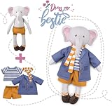 kullaloo Dress Me Bestie Eddy Elephant Doll Sewing Fabric Panel view 4