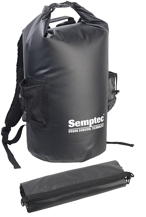 Semptec Urban Survival Technology Dry Bag: Wasserdichter Trekking-Rucksack aus LKW-Plane, 40 Liter, schwarz, IPX6 (Packsack-R