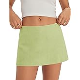 Micoson Mini Skirt with Shorts Micro Skorts for Woman Cute Cotton Linen Y2k Short Skirts Trendy Club Outfits Streetwear