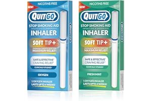 QUITGO Stop Smoking Remedy, Smoke-Free Oxygen Inhaler, Chewable Mouth Grip to Help Curb Cravings, Quit Smoking Support, Satisfying Fidget Relief, Nicotine Free (Oxygen,Fresh Mint, Variation Pack)