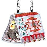 Kintor Bird Nest Snuggle Hut Tent, Hanging Cave for Small Medium Parrot | Cozy hanging bird tent,hard bottom support,removable pad,Easy to clean install.fits cockatiels, budgies, lovebirds Parakeet
