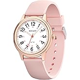 Beeasy Waterproof Nurse Watch - 38mm Analog Watch with 12/24 Time & Easy Read Luminous Dial, Soft Silicone Band for Comfort, Silent Second Hand Nursing Watch for Student Nurses & Doctors