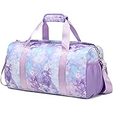 Dance Duffle Bag for Girls Sports Gym Bags with Wet Pocket Shoes Compartment Overnight Travel Duffel Bag for Girl Teens