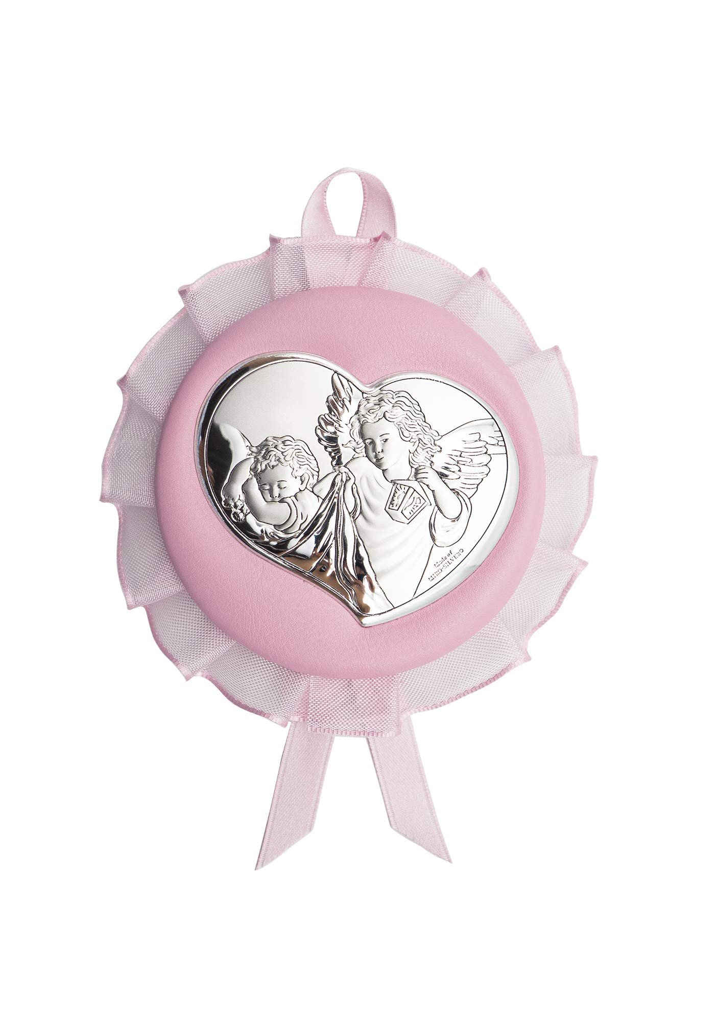 Valenti&Co Silver Musical Locket with Angels Perfect as a Birth Gift or Christening Gift to Hang on Your Crib, Stroller or Baby Room.