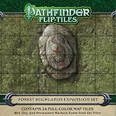 Pathfinder Flip-Tiles Forest Highlands Expansion, 24 Terrain Tiles | Dangerous Cave Highland Path and Waterfall, Pairs With Forest Starter Set