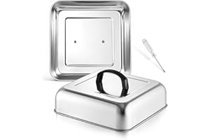 10-Inch Cheese Melting Dome, HaSteeL 2Pcs Square Basting Steamer Covers, Griddle Lid for Flat Top Teppanyaki Grill Accessorie