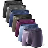 DAVID ARCHY Men's Underwear Modal Ultra Soft Trunks Second Skin Breathable with Support Pouch Boxer Briefs for Men Multipack