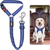 PIYAREY Dog Car Seat Belt Headrest Restraint, Adjustable 52-71cm, Blue