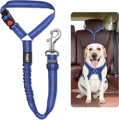 PIYAREY Dog Car Seat Belt Headrest Restraint, Adjustable 52-71cm, Blue