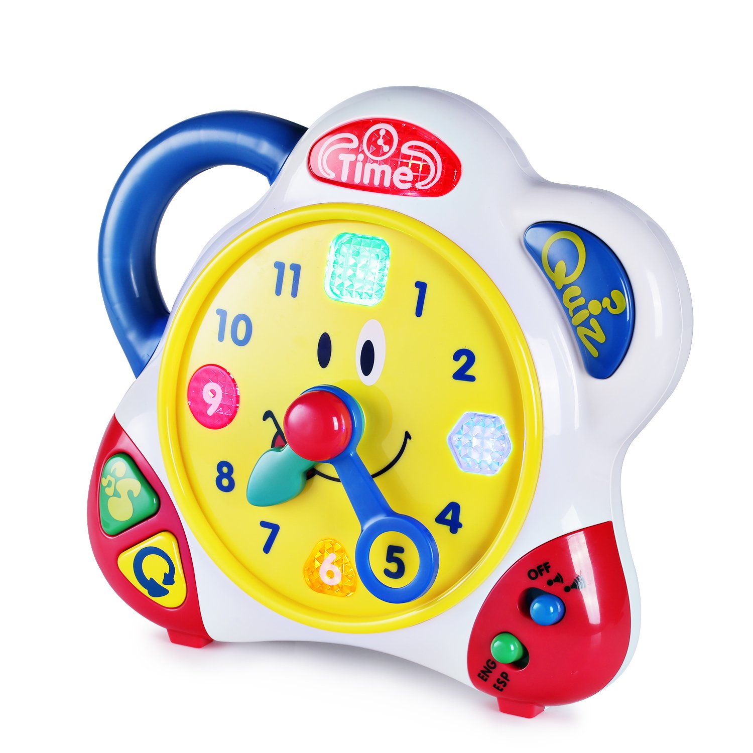 Happkid Teaching Clock Time Learning for Kids, Happy Hour Learning Toys with Quiz Mode and