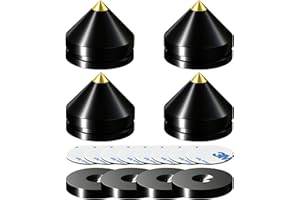 Tenlysound Hi-end Speaker Isolators Stand Feet Base Mats HiFi Speaker Spike Pads Aluminum Shock Absorber Vibration Dampener Audio Resonance Reducer for Subwoofer CD Record Player Amplifier Turntables