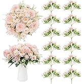 GOSTADY 12 Packs Peonies Artificial Flowers,Silk Artificial Peonies Flowers Fake Peony Faux Floral Arrangements Bouquet for Centerpiece Table Wedding Party Home Decor Pink