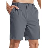 LeapsLion Men's 7" Lightweight Golf Shorts Casual Quick Dry Breathable Stretch Work Flat Front Shorts with 3 Pockets
