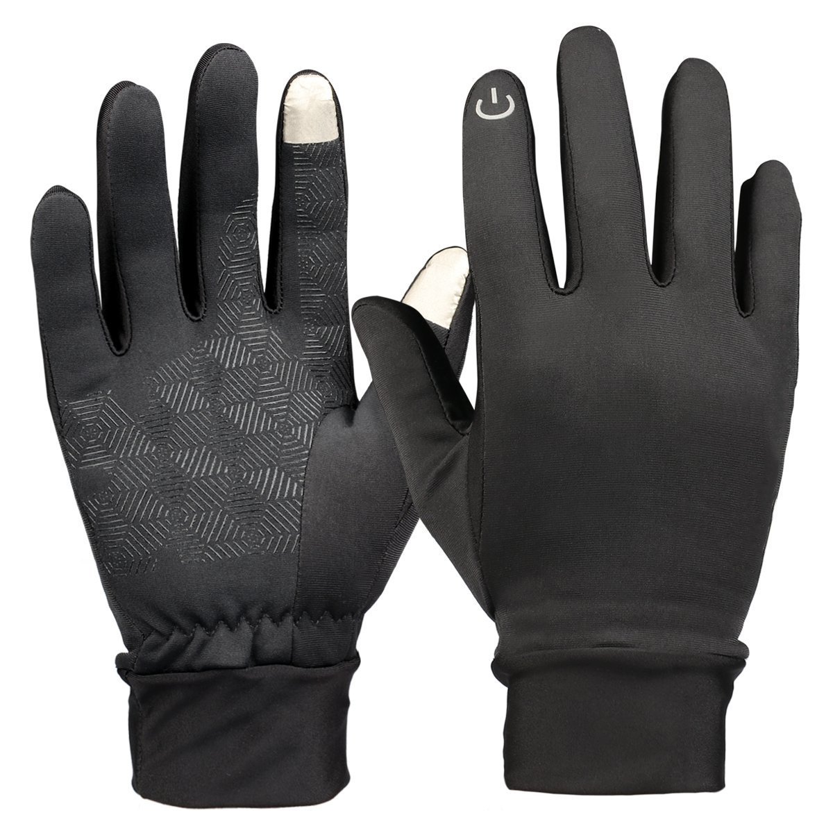 Winter Touch Gloves,FOISON Outdoor Warm Comfortable Washable Anti-skidding Gloves for Women and Men(Black-L)