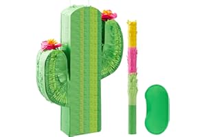 Cinco De Mayo Cactus Pinata for Kids Birthday Party, (16.75x11.25x3 in.) for Fun Fiesta Taco Party Supplies, Luau Event Photo