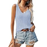 Dellytop Women's V Neck Knit Tank Tops 2025 Summer Casual Sleeveless Shirts Sweater Vest