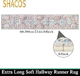 SHACOS Hallway Runner 60x300 cm Non Slip Distressed Carpet Rug view 6