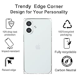LoeoeL for iPhone 16 Plus Clear Case Rectangle