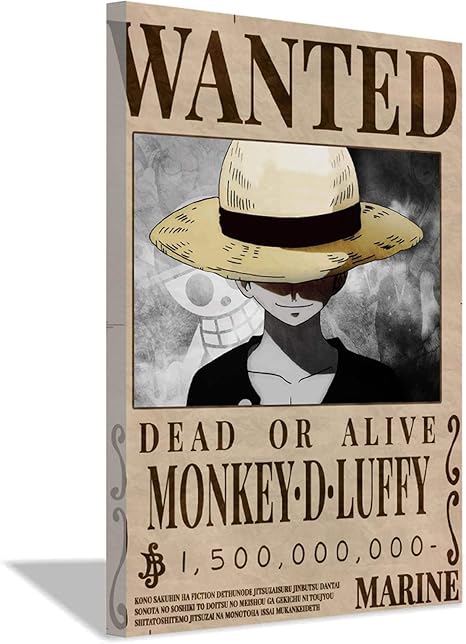 Amazon アニメワンピースルフィバウンティ指名手配ポスター印刷キャンバス壁画アニメマンガ寝室 リビングルーム壁キャンバス壁アート装飾ポスターx30cm 8x12inch フレームなし ウォールステッカー オンライン通販