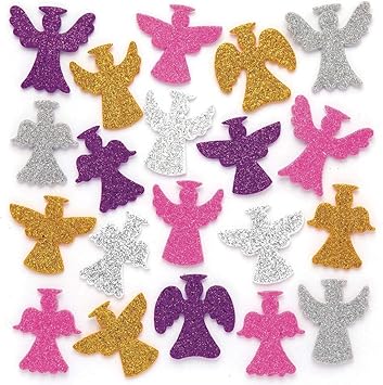 Lavoretti Di Natale Angeli.Baker Ross Adesivi Glitterati Con Angeli Pacco Da 100 Lavoretti Decorativi Di Natale Per Bambini Amazon It Giochi E Giocattoli