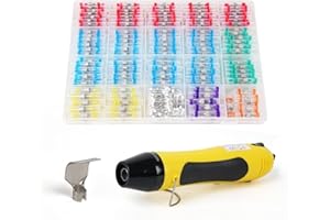 Amliber 400PCS Solder Seal Wire Connectors with Heat Gun, Solder Stick Wire Connectors Solderstick Waterproof Wire Electrical Connector Kit for Marine (26-6 Gauge)