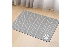 FUOXOWK Dog Food Mats for Floors, Absorbent Quick Dry Pet Cat Food Mat, Dog Bowl Mats for Food and Water Dispenser Mat, Eco-Friendly Dog Accessories Pet Supplies 12"x20"