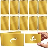 weparmeety 100 Pcs Metal Engraving Blanks Aluminum Sheet Laser Engraving Business Card Multipurpose DIY Gift Cards 86 x 54 x 0.21 mm (Gold)