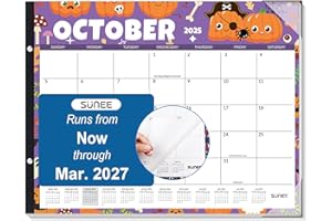 SUNEE Desk Calendar 2026 Large 22x17 from October 2025 to March 2027, Extra Large Desktop Monthly Calendar Pad 18 Months For Teacher or Family, Desk Top, Seasonal