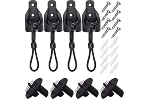 Lihopefe New Bungee kit + end Cap, Universal Replacement Installation Accessories for Indoor/Outdoor Sunshade and Roller Blinds (2 Set, Black)