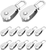 QWORK 12Pcs M25 Single Pulley Block 304 Stainless 360° Swivel Ø6mm Wire 35kg view 7