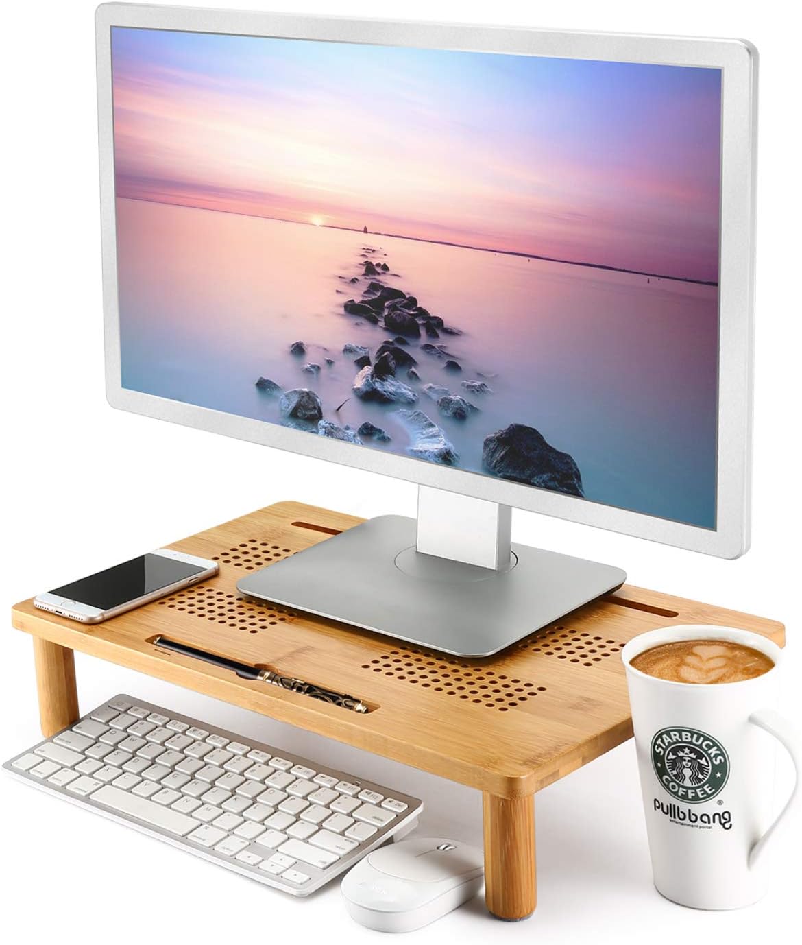 Best standing desk riser bamboo